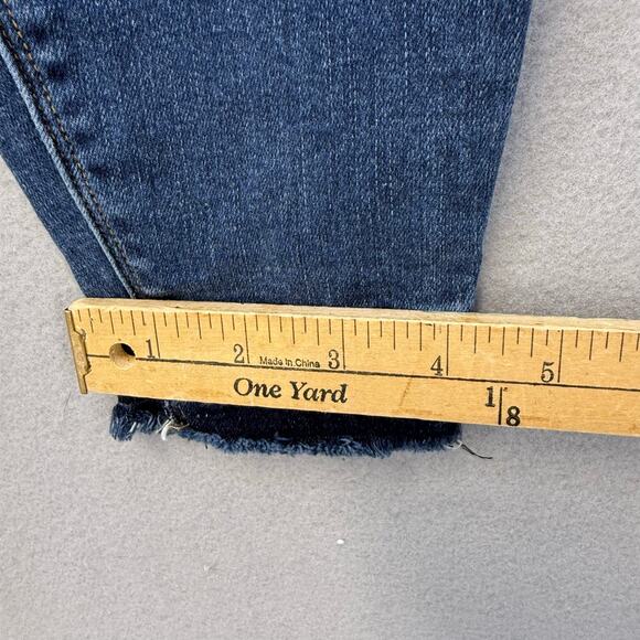 Spanx Jean Women's M (10-12) Blue Ankle Skinny Raw Hem High Rise Stretch - Picture 12 of 12